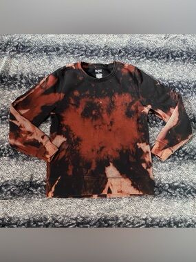 Tek Gear Women’s Small Black Bleach Dye Splatter Upcycled Sweatshirt
